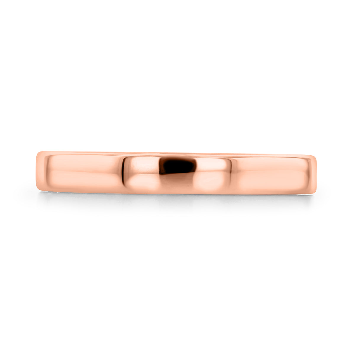 Elida | 2.7mm Polished Wedding Band in rose gold with a minimalist, polished design.