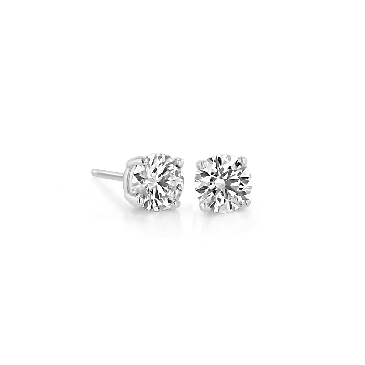0.49 ct Lab Diamond Stud Earrings set in White Gold | NJ3622LG featuring round brilliant cut diamonds.