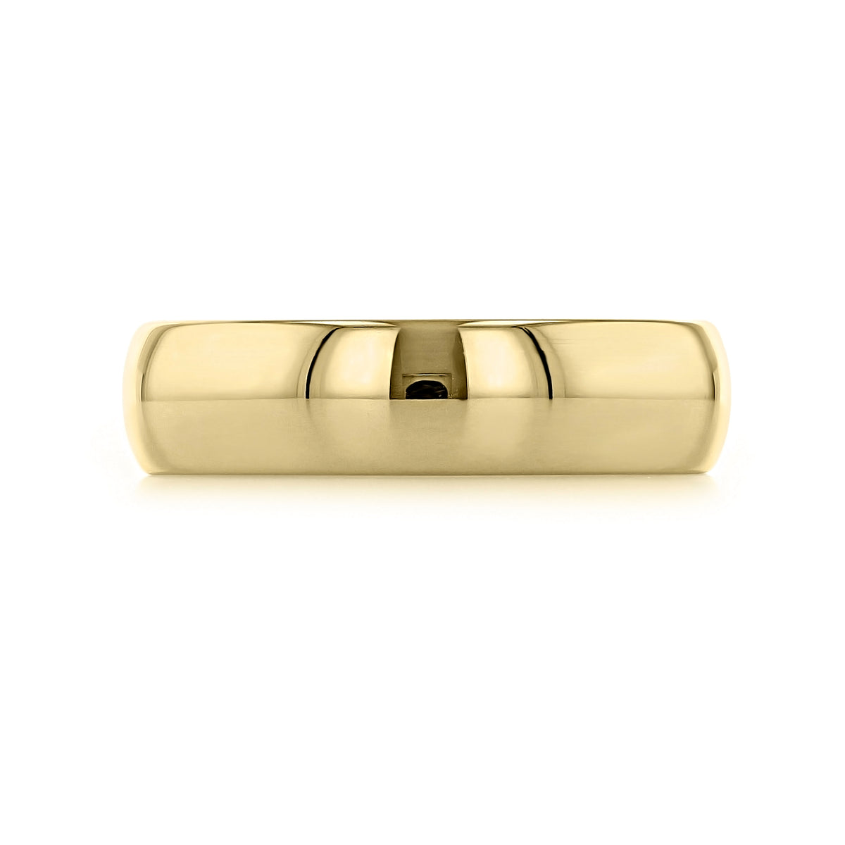 A Polished Wedding Band | 01-LDIR060, crafted as a polished yellow gold men’s wedding band with a smooth, domed surface.