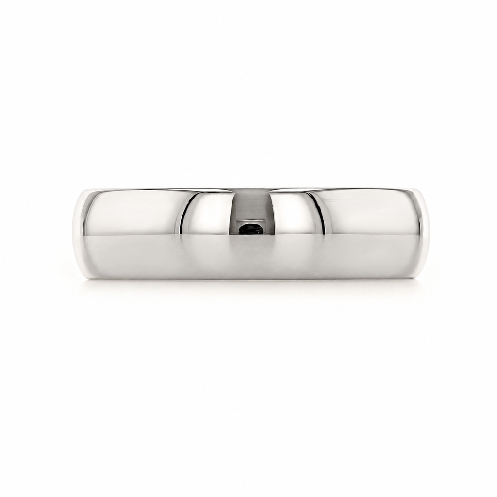 A plain, polished platinum Polished Wedding Band | 01-LDIR060 men’s wedding band.