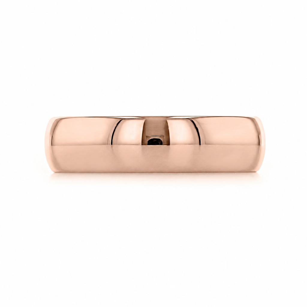 A smooth, rose gold Polished Wedding Band | 01-LDIR060.