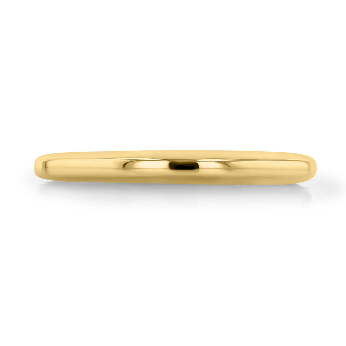 The Carmel | 2.5mm High Dome Polished Wedding Band is a classic polished 14k yellow gold high-dome ring.