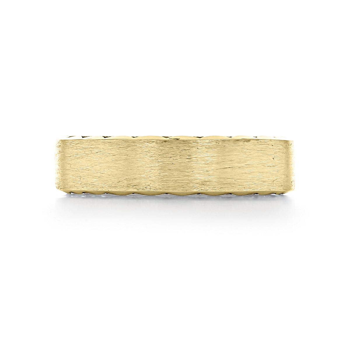 Tacori Sculpted Crescent | Wedding Band - 105-6YB in yellow gold with a brushed, textured finish and sculpted crescent edges.