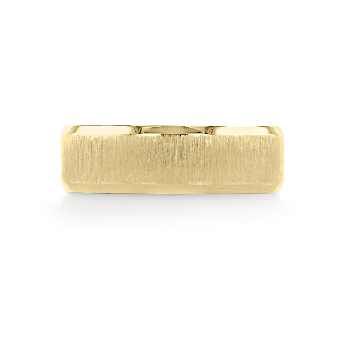 Yellow gold Tacori Sculpted Crescent | Wedding Band - 107-7YS featuring a brushed matte finish and polished beveled edges.