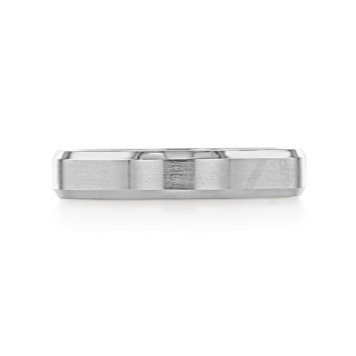 Beveled Wedding Band | 11-8850R in brushed and polished platinum with beveled edges.