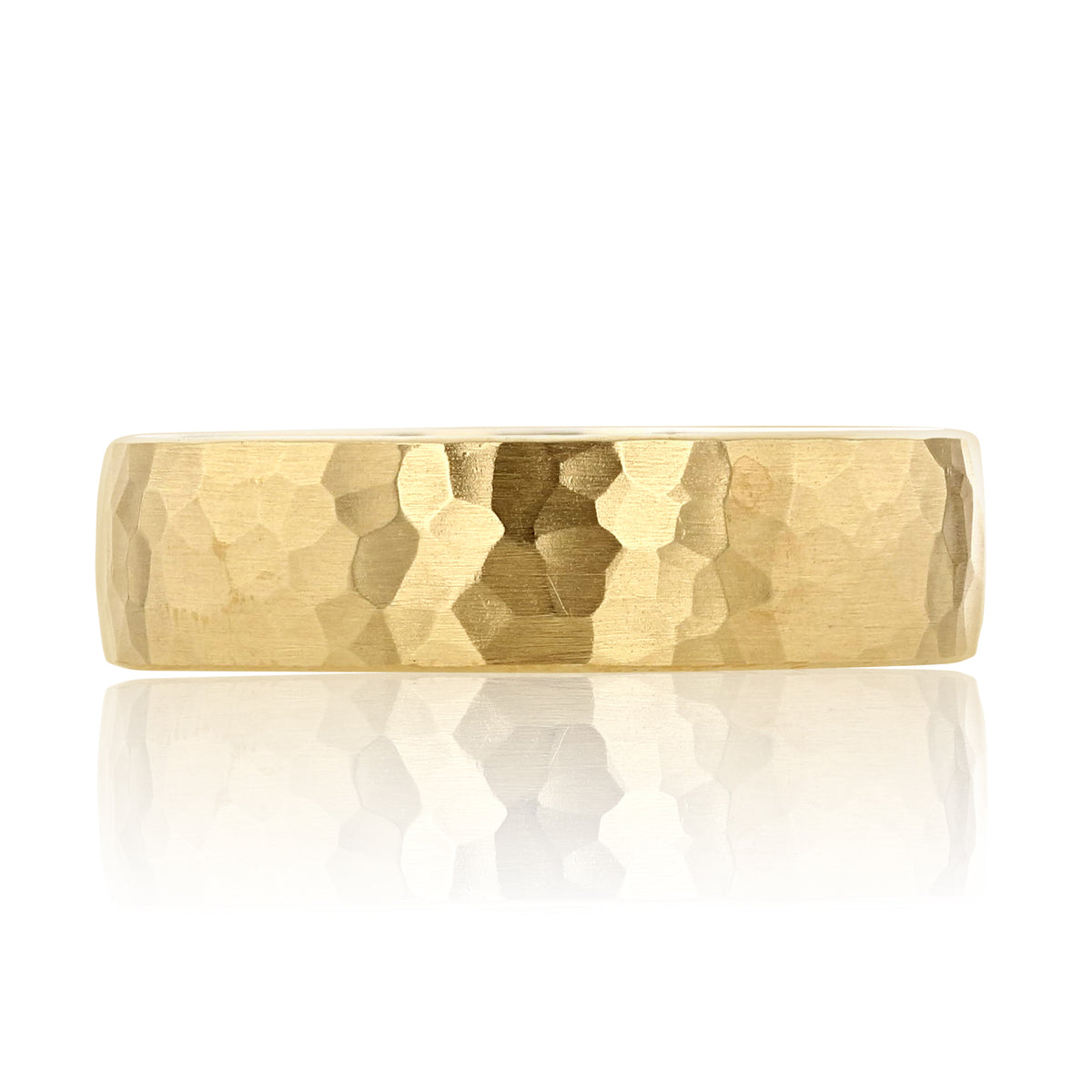 Icing On The Ring Hammered Wedding Band 11-89106, a yellow gold wedding band with a textured, hammered finish.