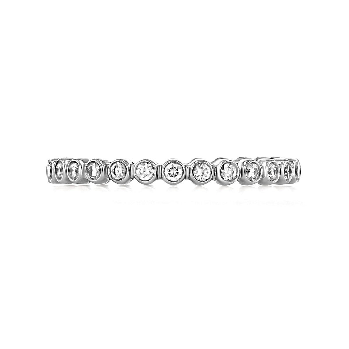 Tacori Sculpted Crescent | Bezel Diamond Band - 200-2ET, a platinum wedding band featuring a continuous row of bezel-set round diamonds.