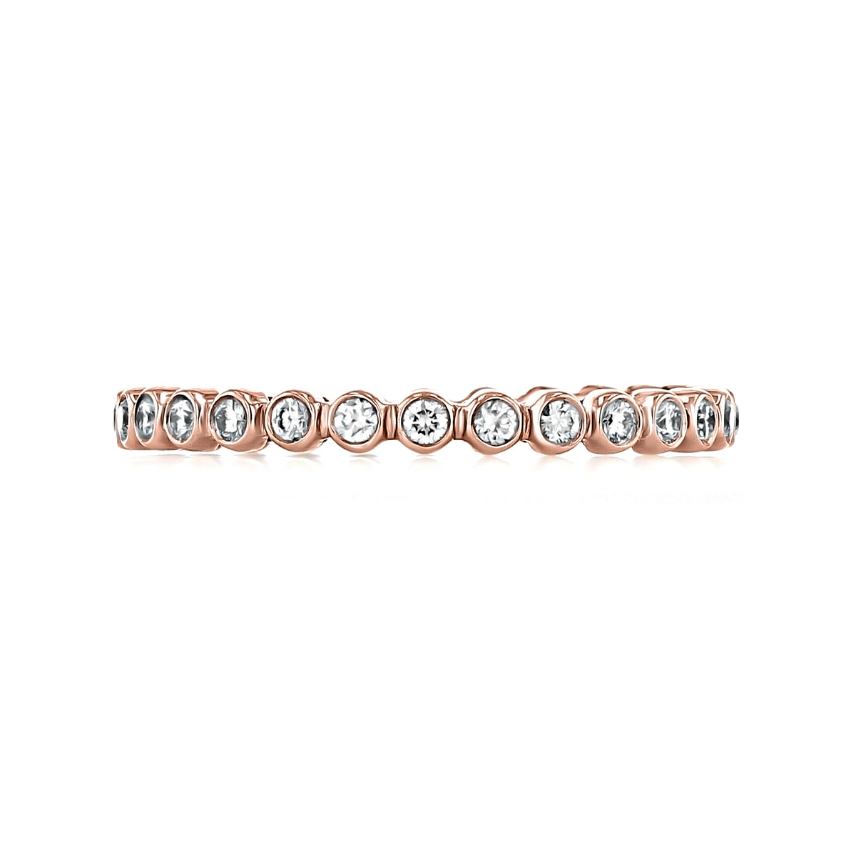 Tacori Sculpted Crescent | Bezel Diamond Band - 200-2ETPK rose gold wedding band featuring a continuous row of bezel-set round diamonds.