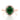 Green Tourmaline | Halo Engagement Ring featuring an oval-cut green tourmaline with a diamond halo on a rose gold band.