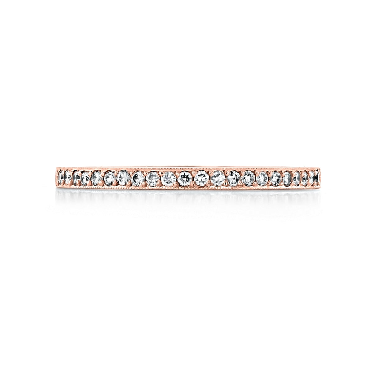 Dantela | Diamond Band - 252612MLPK, a rose gold pavé band set with a continuous row of round diamonds.