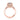 Dantela | Round Bloom Engagement Ring - 2620RDLGPPK in rose gold featuring a round center stone, intricate filigree detailing on the basket, and small round diamonds along the band.