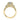 Yellow gold Tacori Dantela | Round Bloom Engagement Ring - 2623RDLGPY with a round center stone, diamond-accented side stones, and ornate filigree detailing along the band.