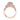Rose gold Tacori Dantela | Round Bloom Engagement Ring 2623RDLGPPK, a three-stone ring with filigree detail on the band and setting.
