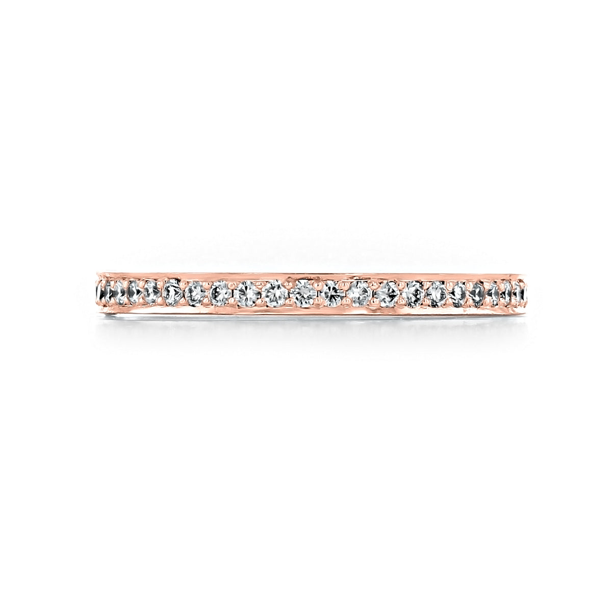 Tacori Dantela Diamond Band - 2630BMDPPK in 18k rose gold, featuring a continuous row of pavé-set round diamonds.