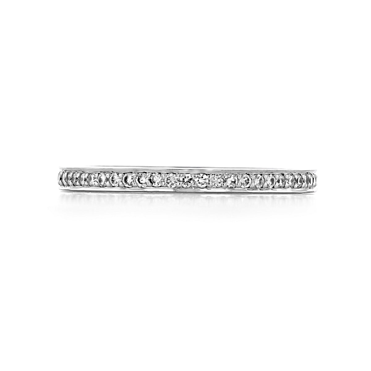Tacori Dantela | Diamond Band - 2630BSMPW featuring a thin white gold band with a continuous row of pavé-set round diamonds.