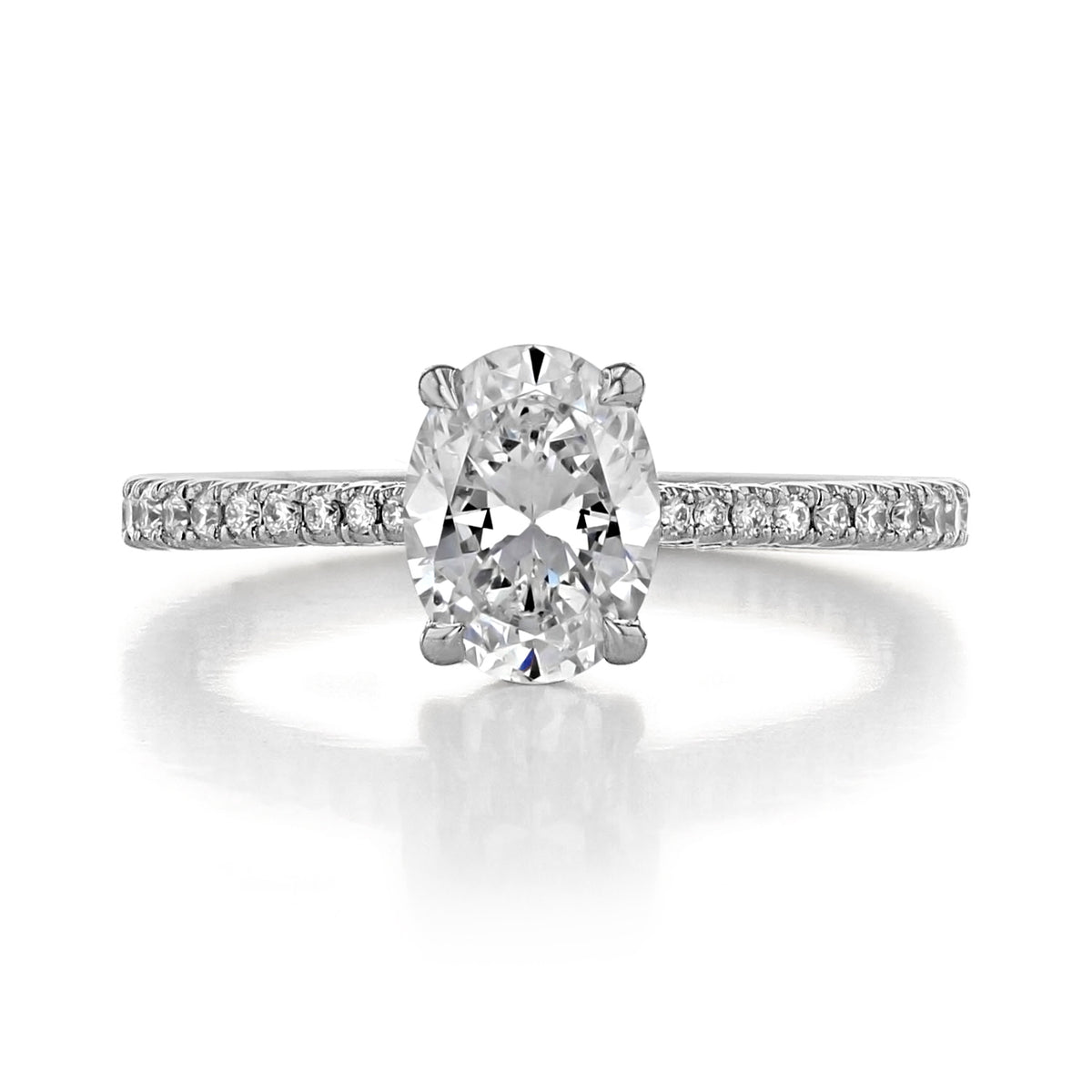 Simply Tacori Oval Solitaire Engagement Ring - 2671OV8X6 featuring an oval-cut stone and a pavé diamond band.