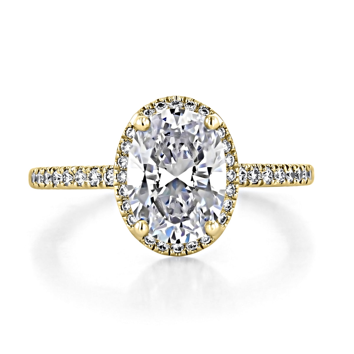 Simply Tacori Oval Bloom Engagement Ring - 267615OV95X7Y featuring an oval diamond with a cushion-shaped bloom and pavé-set band in 18k yellow gold.
