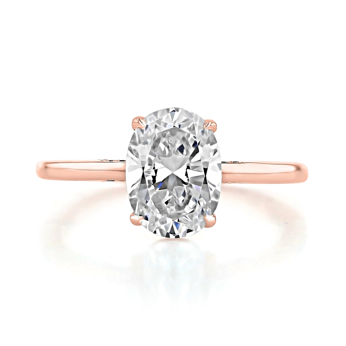 Simply Tacori | Oval Solitaire Engagement Ring - 268215OV95X7PK featuring an oval-shaped diamond on a rose gold band with four prongs.