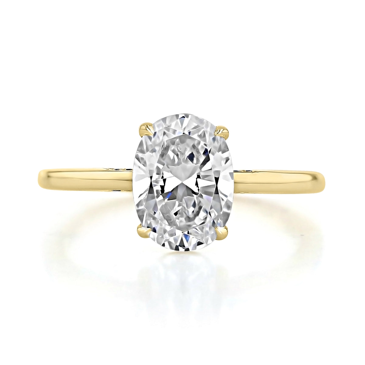 Simply Tacori | Oval Solitaire Engagement Ring - 268215OV95X7Y featuring an oval-shaped diamond on a thin yellow gold band.