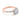 Tacori Sculpted Crescent | Round Solitaire Engagement Ring - 2687RD85PK in 18k rose gold with a large round center diamond and three smaller pear-shaped diamonds on each side of the band.