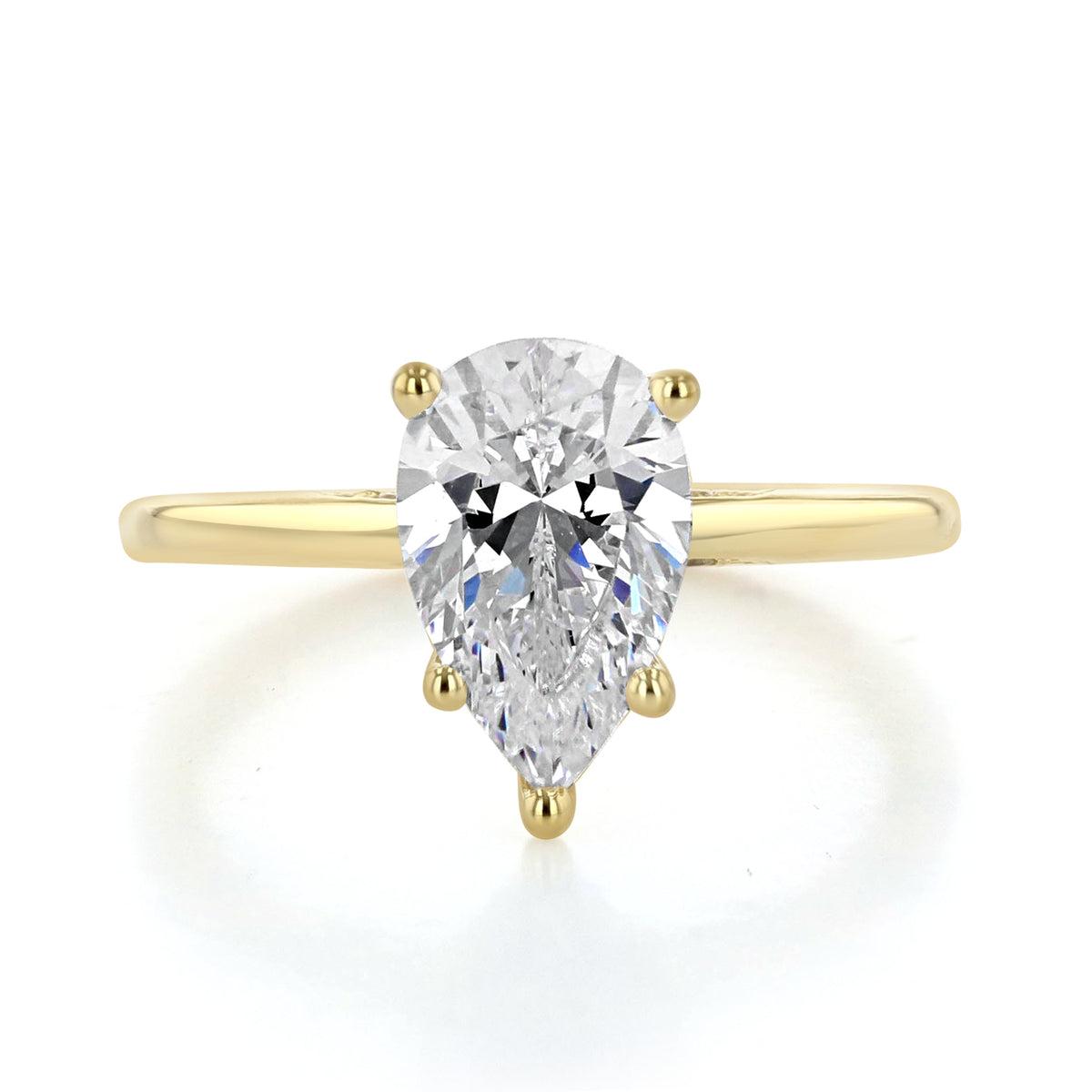 Simply Tacori | Pear Solitaire Engagement Ring - 268815PS11X7Y featuring a pear-shaped diamond set on a simple yellow gold band.