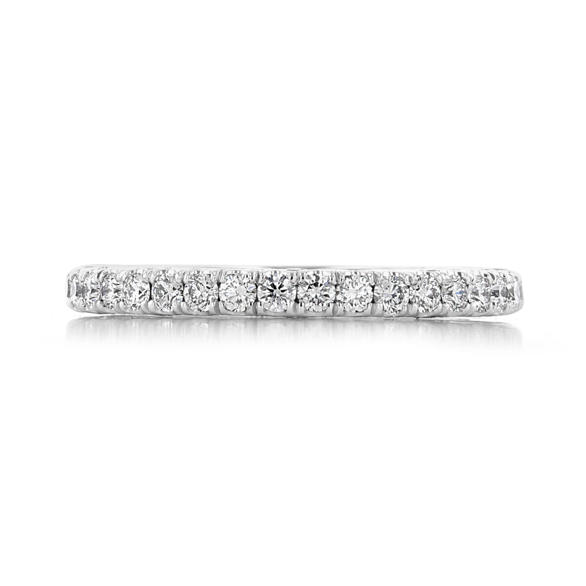Dantela | Diamond Wedding Band - 269022B34W in 18k white gold featuring a continuous row of round brilliant-cut diamonds in a micro-prong setting.