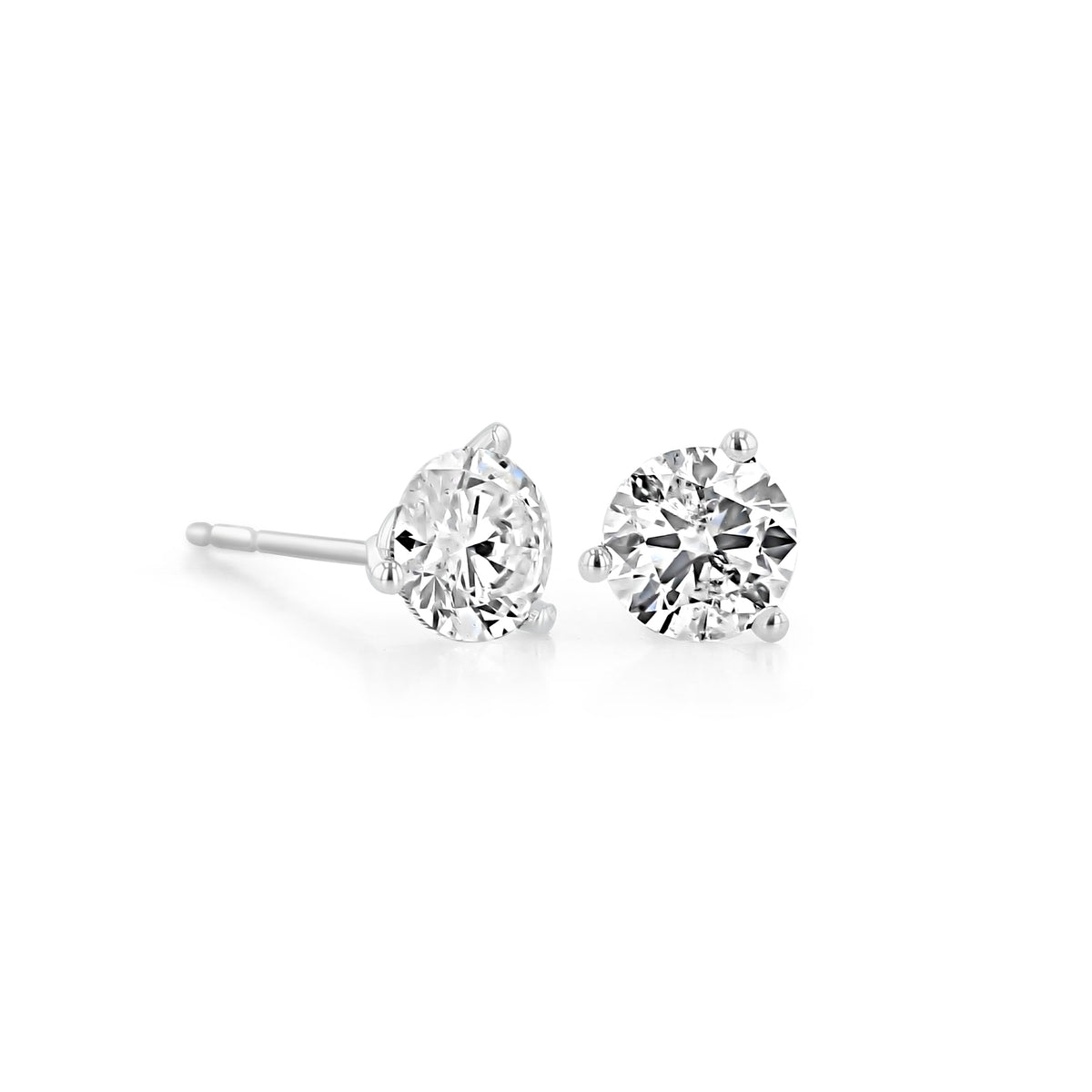 1.20 ct Diamond Stud Earrings set in White Gold | 4001892 featuring round brilliant-cut diamond studs for men in white gold settings.