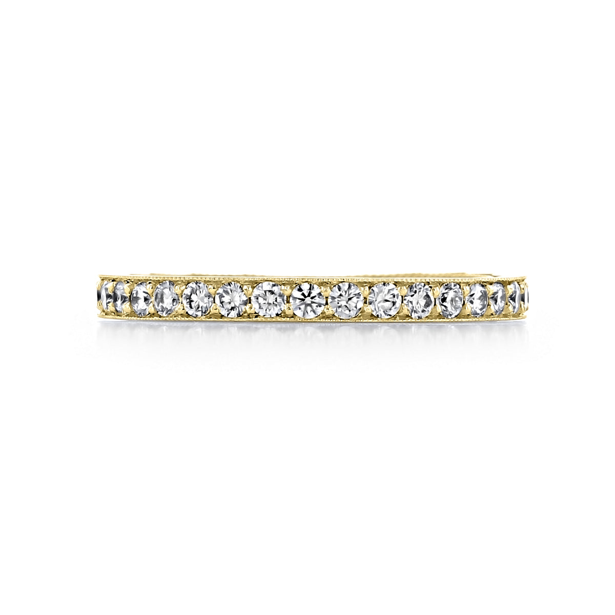 Yellow gold Sculpted Crescent | Diamond Band - 41-2ETY eternity band featuring a continuous row of pavé-set round diamonds in a classic Tacori wedding band design.