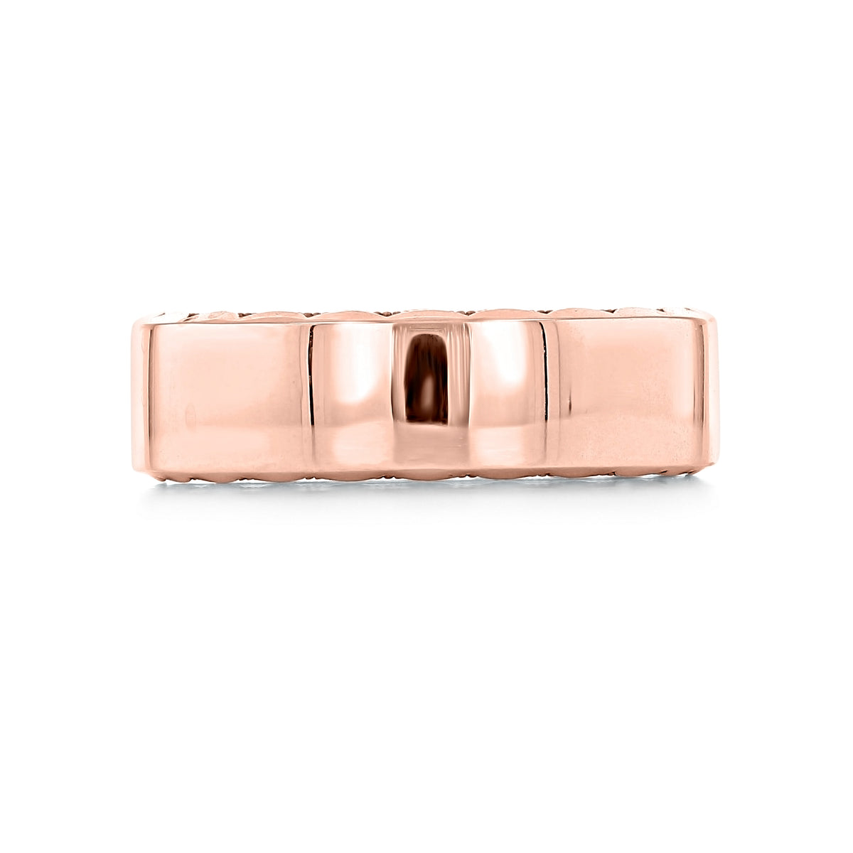Rose gold Sculpted Crescent | Wedding Band - 64-7R by Tacori, featuring a repeating crescent-shaped cutout design and milgrain detail along the side.