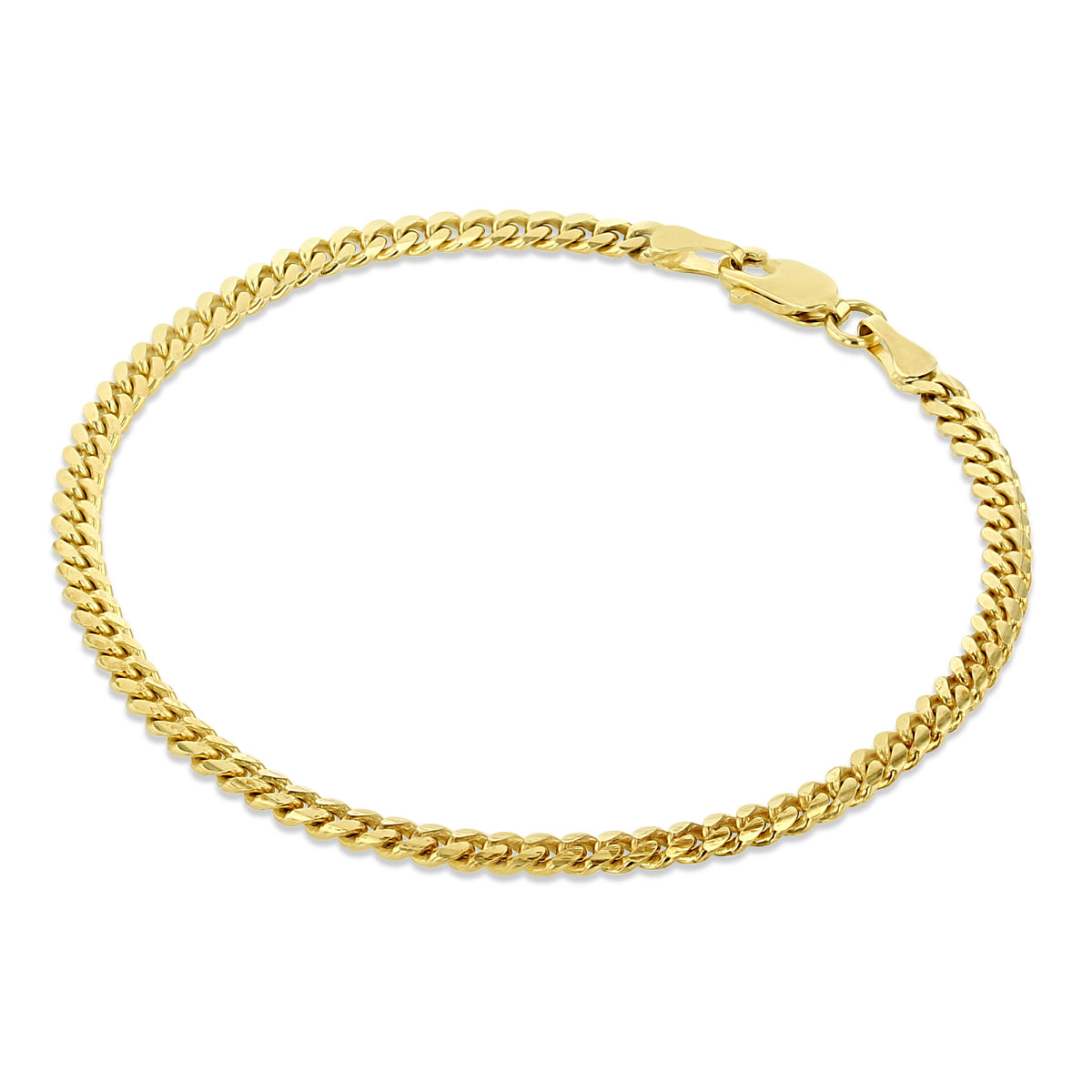14K Yellow Gold Miami Cuban Link Bracelet | 7001255 with a lobster clasp.