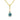 A 14K Yellow Gold Blue Zircon Solitaire Pendant 88002-12 featuring a round blue zircon below a small diamond, hanging from a matching 14k yellow gold chain.