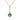 A round lab-grown emerald pendant topped with a small diamond on a yellow gold chain, showcasing the 14K Yellow Gold Emerald Solitaire Pendant | 88002-5 from Icing On The Ring.