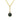 A 14K Yellow Gold Alexandrite Solitaire Pendant | 88002-6 featuring a round, dark teal-toned lab-grown Alexandrite set below a small, clear accent stone, hanging from a gold chain.