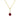 14K Yellow Gold Ruby Solitaire Pendant 88002-7 featuring a round-cut lab-grown ruby topped by a small diamond on a delicate gold chain.