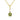 A round-cut peridot pendant, the 14K Yellow Gold Peridot Solitaire Pendant (88002-8) features a small diamond accent on a yellow gold chain.