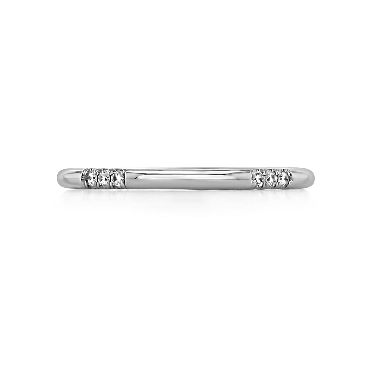 Thin Danhov Micro-Prong Set Diamond Band | CB103 featuring two small clusters of flush-set diamonds in a sophisticated metal wedding band design.
