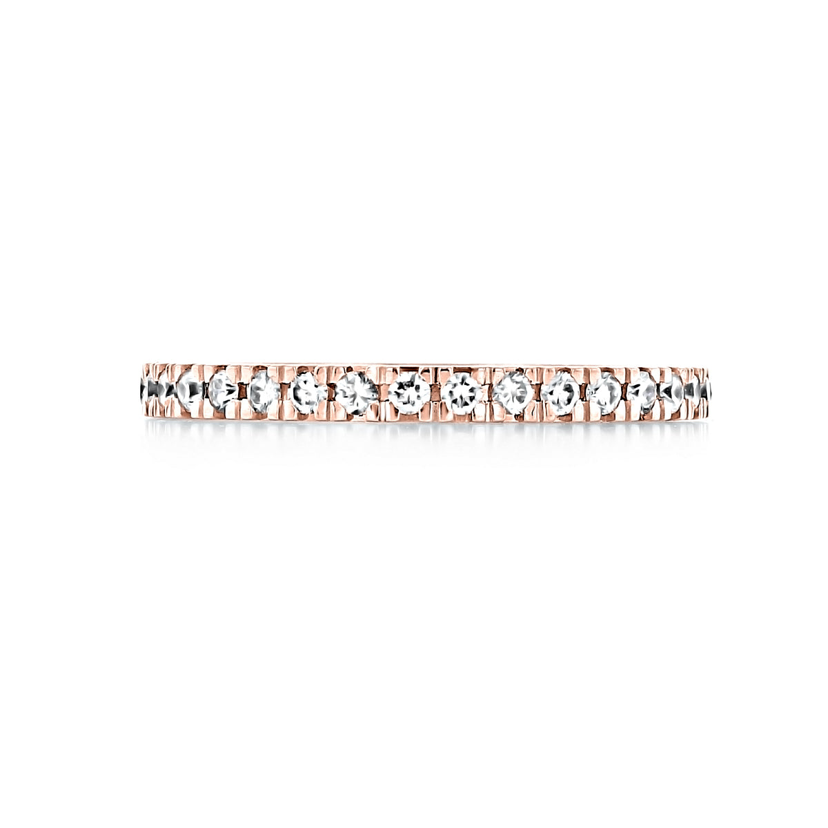 Estelle | 2.0mm Diamond Eternity Band in 14k rose gold, featuring a continuous row of micro-prong round diamonds.