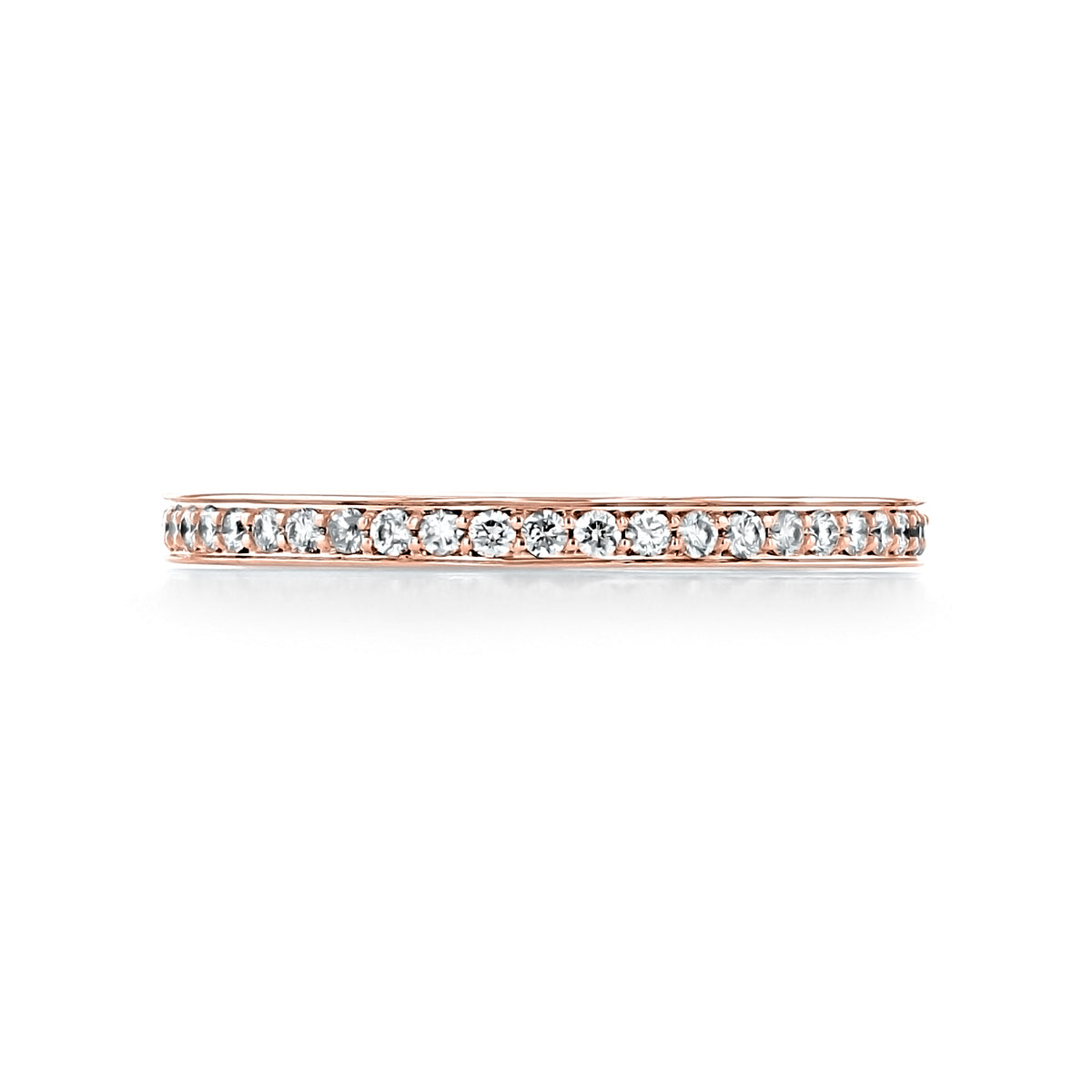 The Sierrah 1.90mm Pavé-Set Diamond Eternity Band in rose gold, featuring a continuous row of pavé-set diamonds.