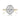 Mae Oval Halo Two-Toned Engagement Ring featuring an oval-shaped center gemstone with a diamond halo on a thin two-toned gold band with pavé diamonds.