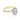 Mae | Oval Halo Two-Toned Engagement Ring featuring a yellow gold band with pavé diamonds along the shank and an oval halo setting.