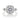 Vienna | Round Halo Engagement Ring featuring a round center diamond, a cushion-shaped halo of diamonds, and decorative filigree on the band.