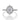 Olvera Round Unique Halo Engagement Ring with a round-cut diamond, a floral-shaped halo, and a micro-prong set diamond band.