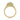 Granada Round Halo Engraved Engagement Ring in gold with a round center diamond and a small accent stone beneath the setting.