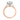 Juliet Round Two-Tone Solitaire Engagement Ring with a silver-toned setting and a 14k rose gold band.