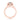 An Isla | Round Halo Solitaire Engagement Ring in 14k rose gold, featuring a round center stone surrounded by a circle of small diamonds.