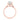Doheny | Round Cathedral Solitaire Engagement Ring in 14k rose gold, profile view showing the cathedral arches and diamonds along the basket.
