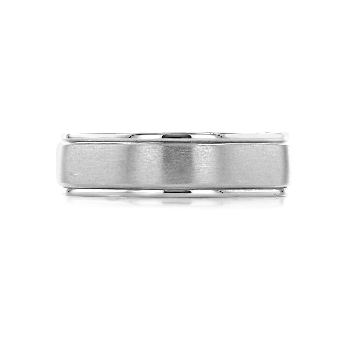 Artcarved Brushed Wedding Band | FG128 in silver-toned metal, featuring a brushed center finish and polished edges.