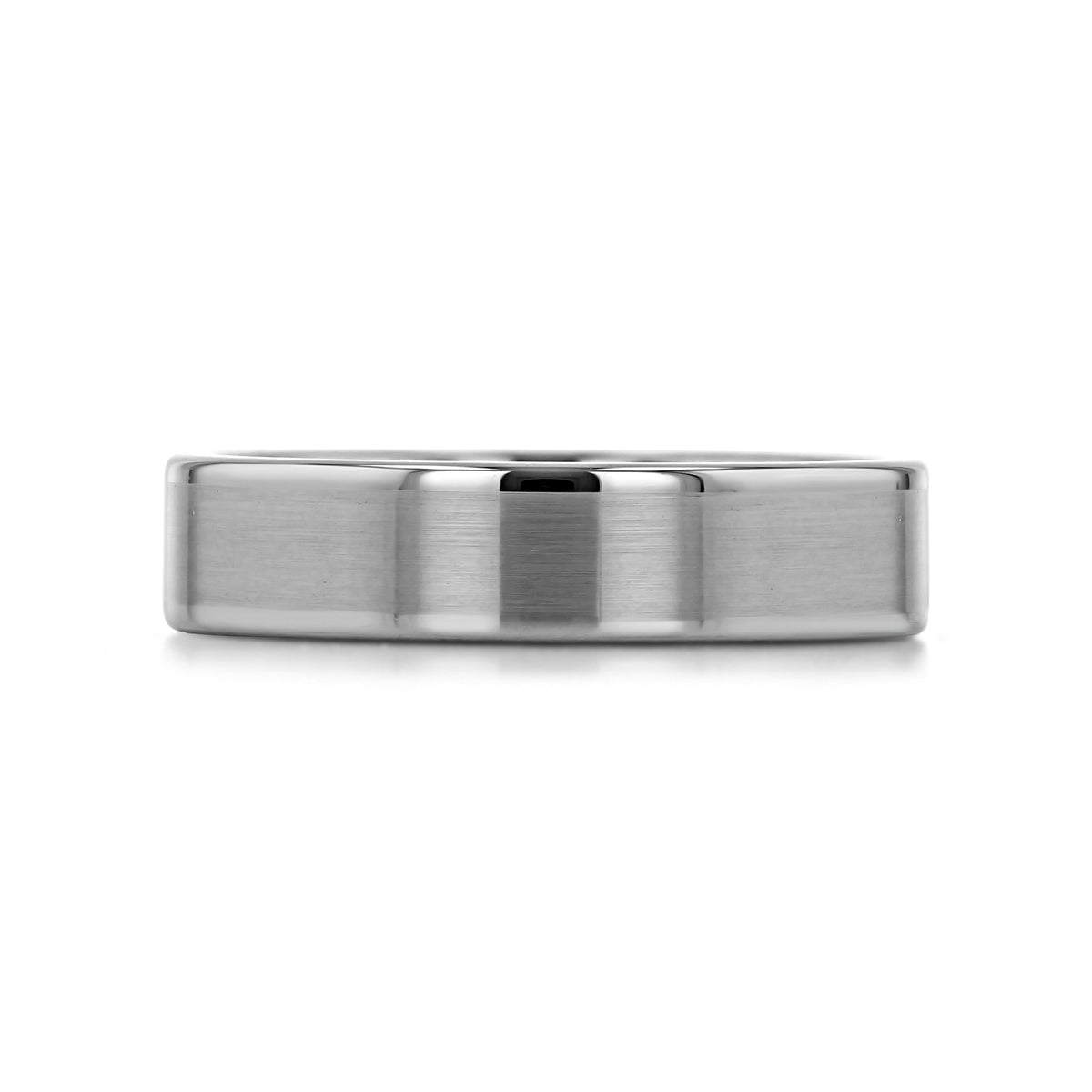 Triton Tungsten Carbide 6mm Men’s Flat Top Wedding Band | FG185 with a minimalist, comfort-fit design, flat-top, brushed center finish, and polished edges.