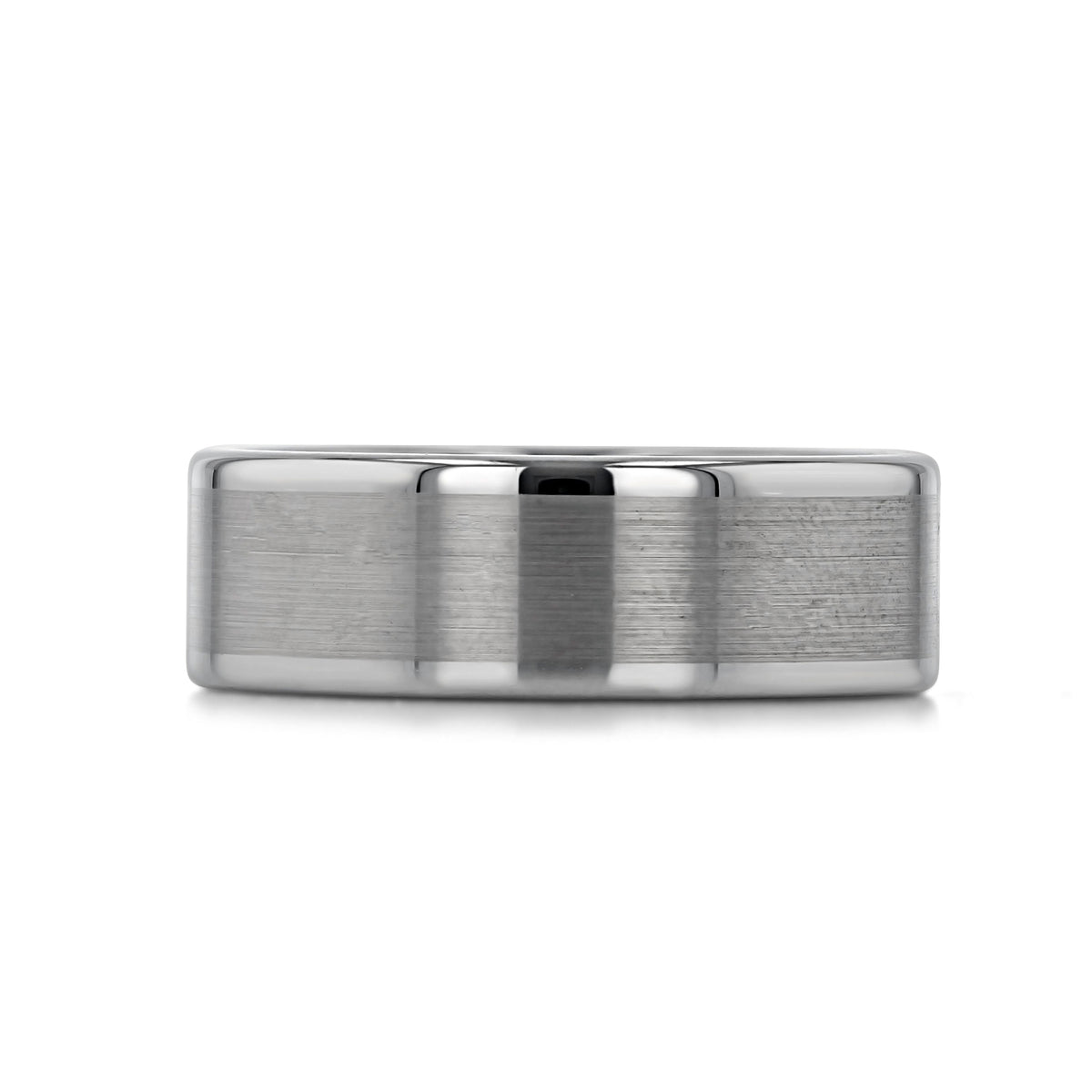 Triton Tungsten Carbide 8mm Men’s Flat Top Wedding Band | FG186 with a minimalist flat-top design, brushed finish, and polished edges.