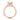 Waverly round 6-prong solitaire engagement ring in rose gold, featuring a round gemstone in a six-prong setting with a hidden halo of pavé diamonds along the gallery and bridge.